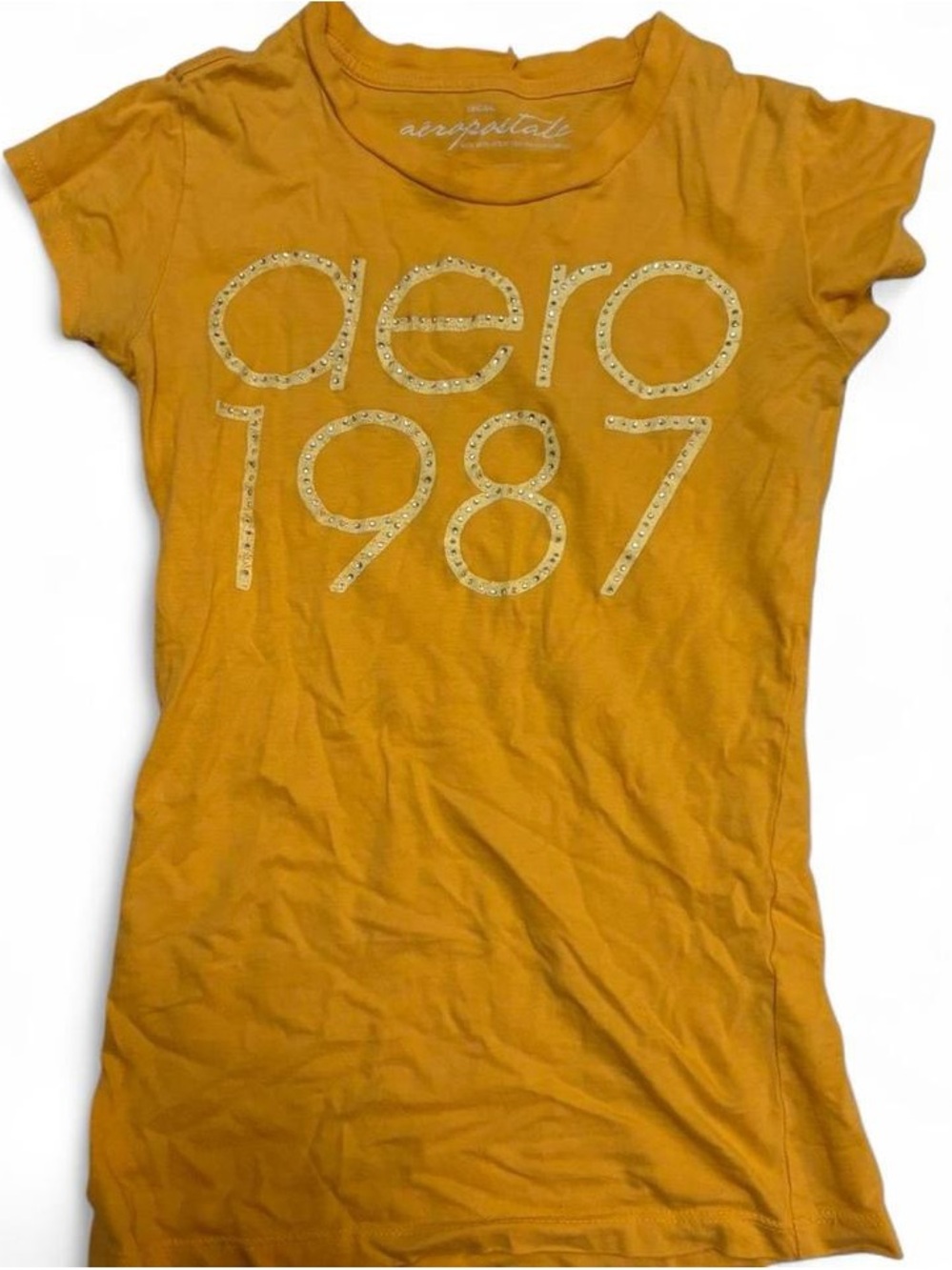 Aeropostale Yellow Crewneck Graphic Tee